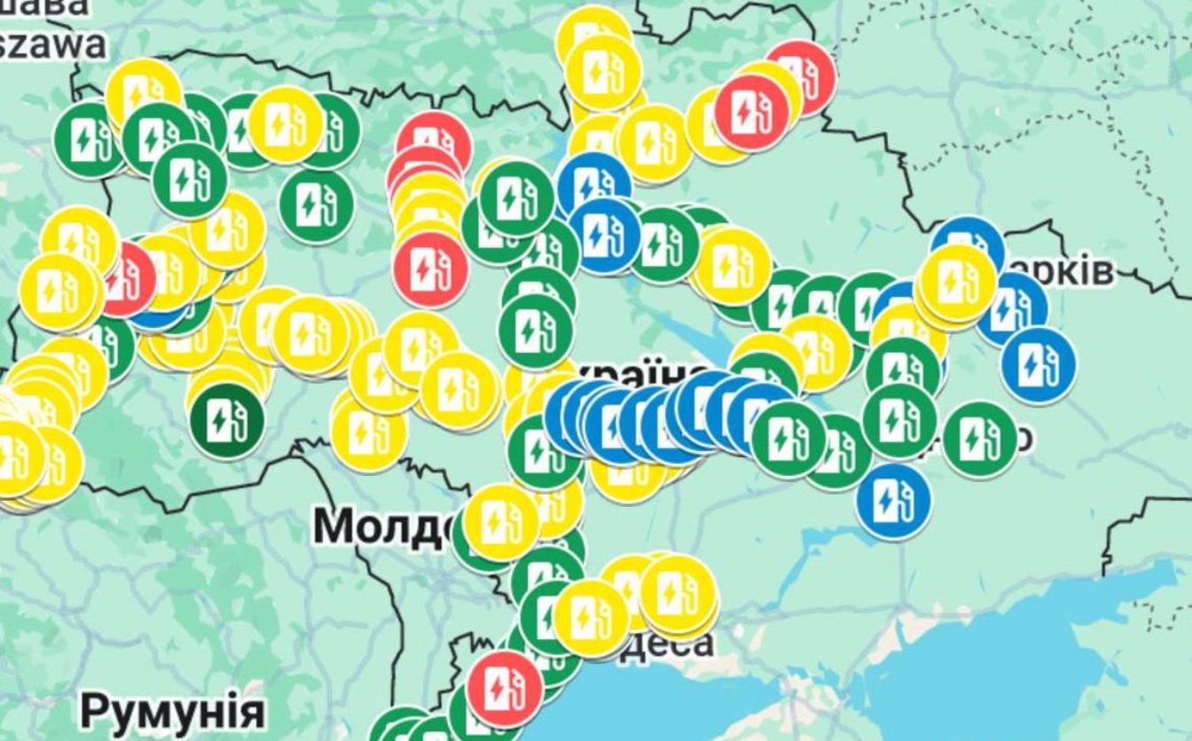 В Україні створили інтерактивну карту для розміщення зарядних станцій