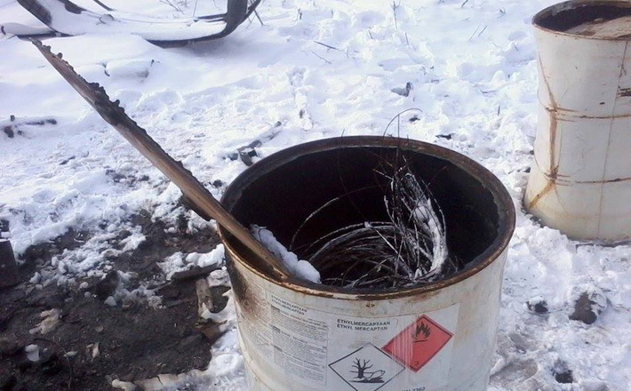 У Золотоноші на пункт прийому металобрухту привезли бочки з-під одоранту
